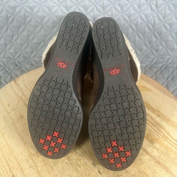 UGG Boots Women’s 7 1003360 Pure Brown Wool Lined Round Toe Wedge Ankle Booties - Picture 7 of 8